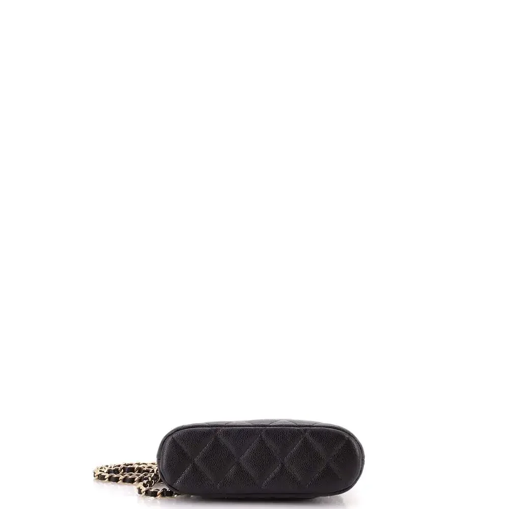 Chanel Cc Dome Zip Clutch With Chain #239857C42B - Picture 4 of 6